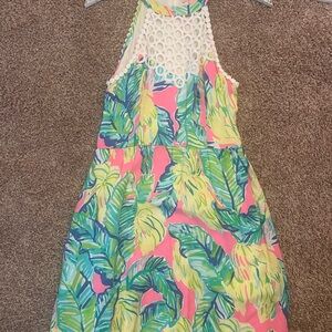 Lilly Pulitzer Kinley Dress Holy Grail Print Pink Sunset Ladies Size 2 Sun Dress